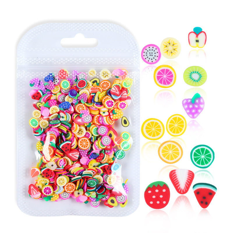Wholesale Watermelon Strawberry Lemon Soft Ceramic Slices Plastic Nail Decoration